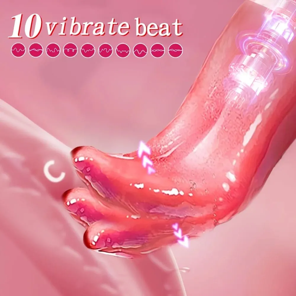 Klitoral Nipple Licking Vibrator Vaginal Anal Orgasme Stimulator med 10 vibrationstilstande Voksen Sexlegetøj til Par Fornøjelsesspil — image 2