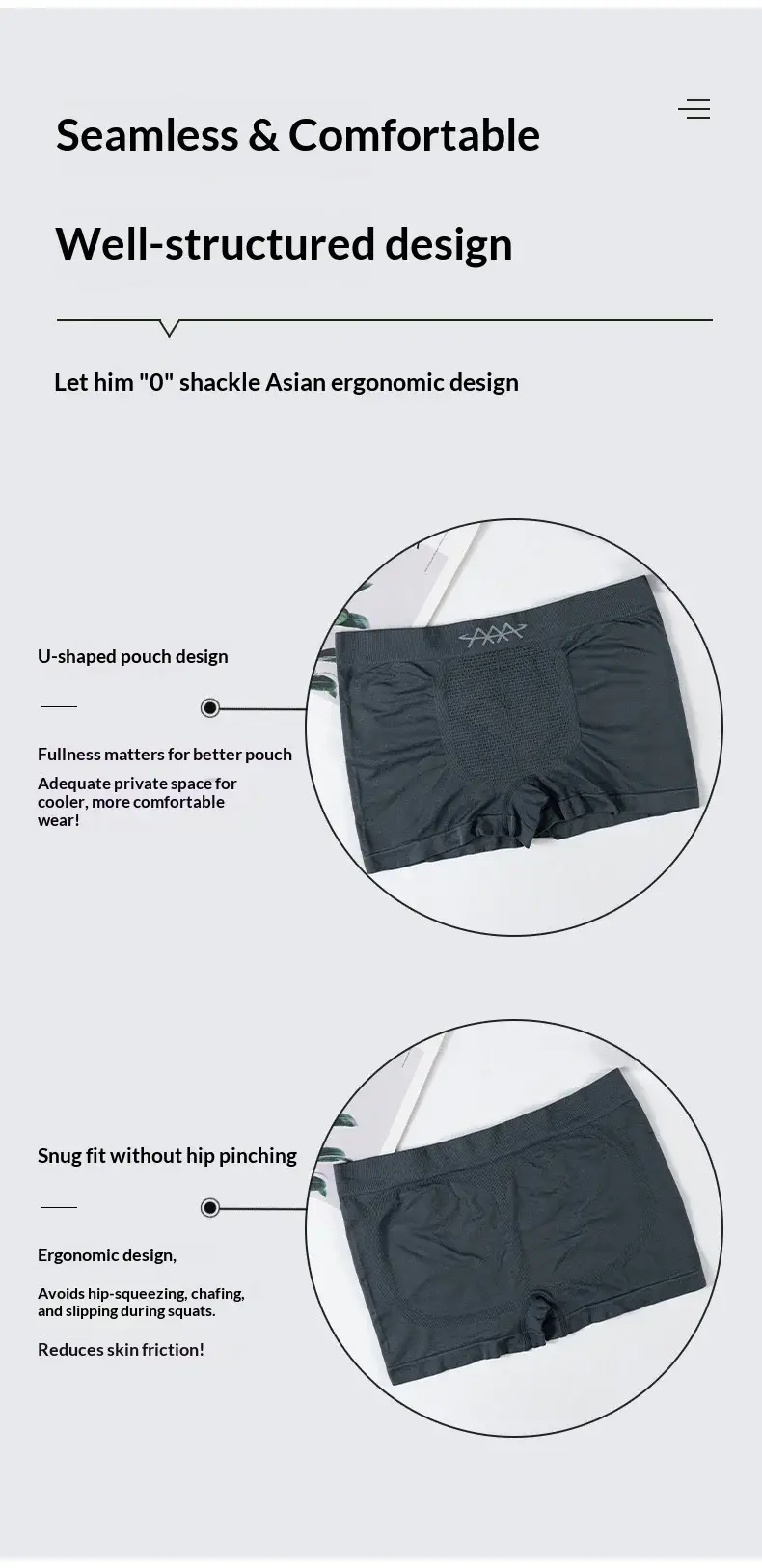 1pcs Elastic Underwear Men's Boxer Shorts Seamless Underpants Soft Panties Sexy Slim Lingerie Snug Moisture-wicking Trunks — image 9