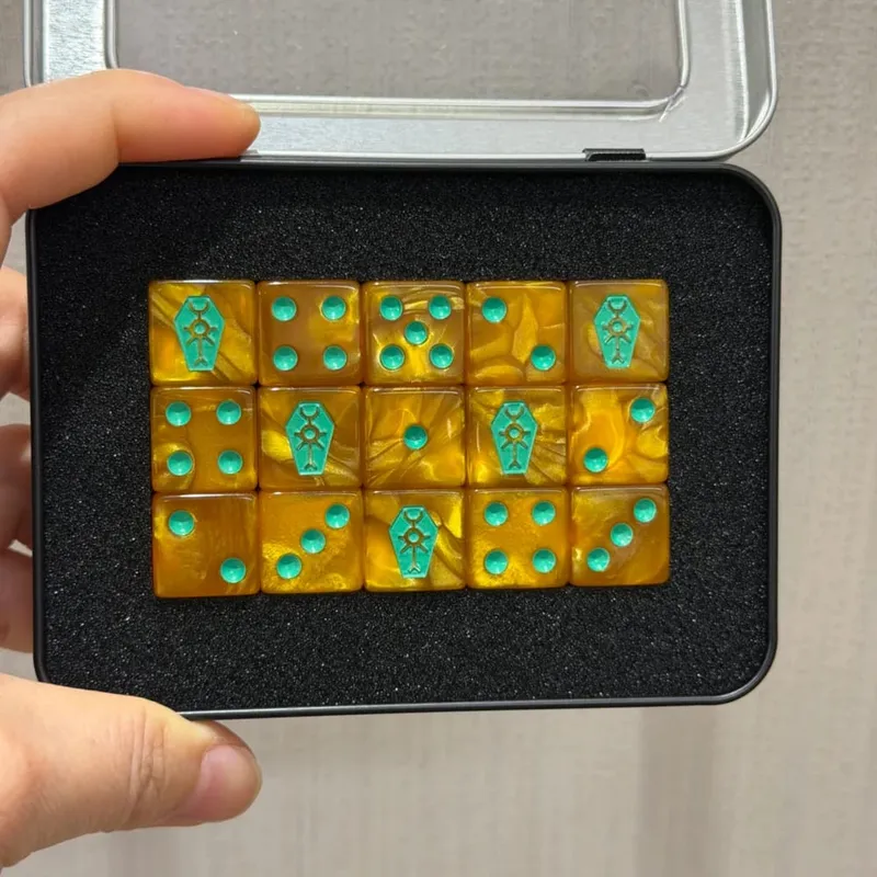 15PCS 16mm/0.63inch D6 Wargaming Dice Set para sa Tabletop Miniatures Game Pagsubaybay sa Damage ng Army Faction Themed Dice Token