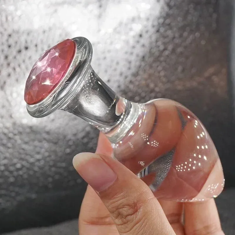 Crystal Glass Transparent Anal Plug Pink Diamond Butt Plug Sexy Toys For Men Women Insert Buttplug Dildo Bdsm Analplug Sex Shop — image 2