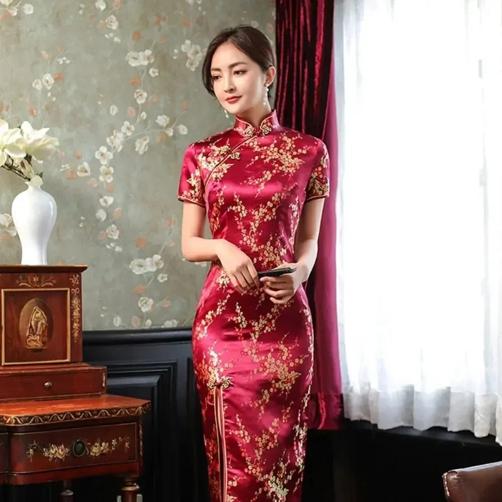 패션 의류 파티 빈티지 캐주얼 여름 우아한 중국어 번체 의류 Cheongsam 중국어 드레스 Qipao 민족 스타일