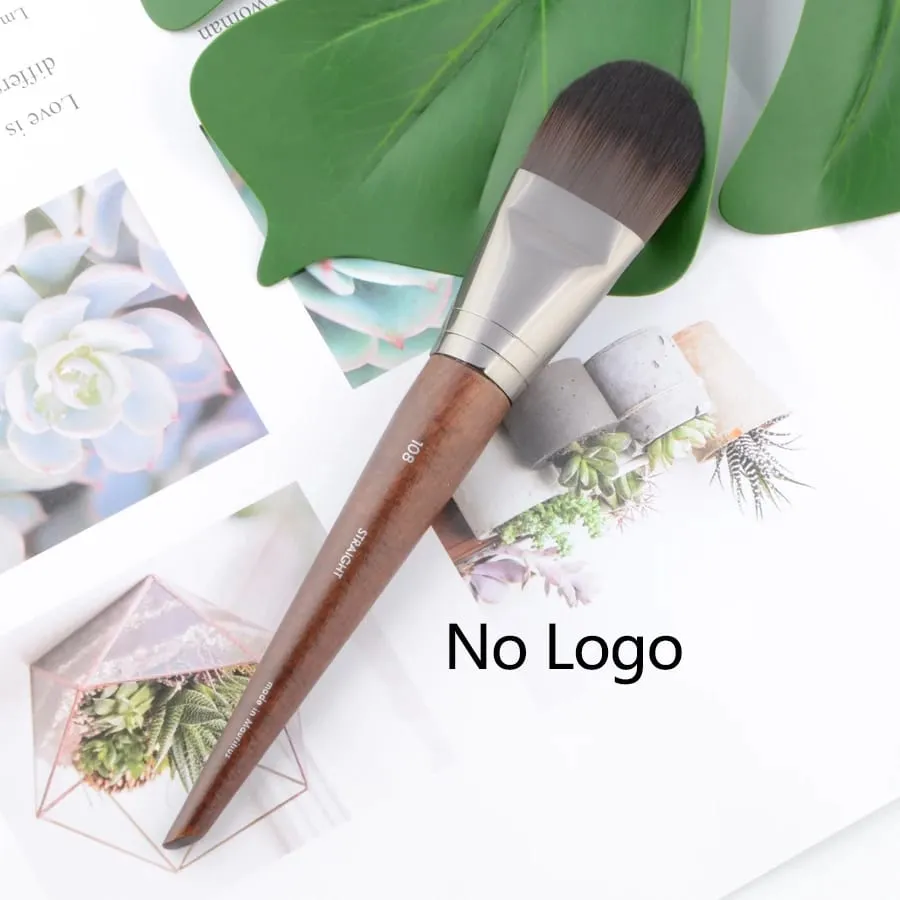 1 piece #108 Foundation Makeup brush Flat Liquid BB cream Natural wood straight Professional Face Mask Make up brushes Synthetic — image 1