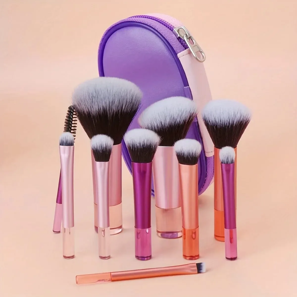 10pcs Mini Makeup Brush Set Powder Eyeshadow Foundation Blush Blender Concealer Beauty Makeup Tools Brush Professional Supplies — image 1
