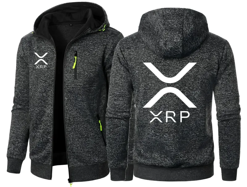 Cryptocurrency Ripple XRP Men's Hoodies Jacquard Sweatshirt Zipper Hooded Sweatshirt Men Clothing Sportswear Casual Jacket — image 1