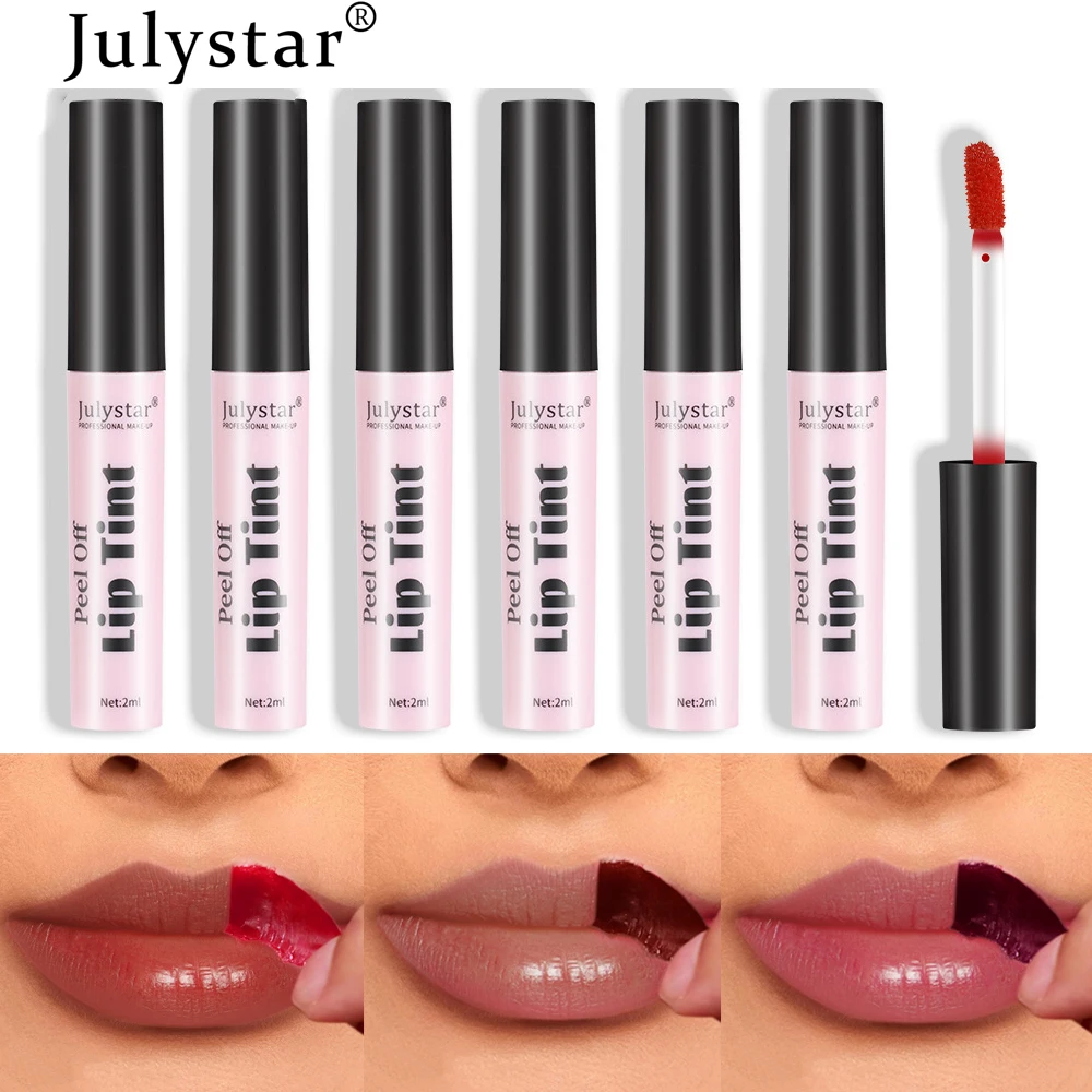 Julystar Peel Off Liquid Lipstick 6 Color Waterproof Lasting Matte Pink Lip Gloss Moisturizer Tear-off Lip Stain Cosmetic Makeup — image 3
