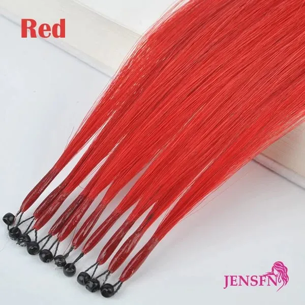 8D Natural Hair Extensions Human Hair 10pcs 0.5g/s Micro Ring 18Inch Micro Link Hair Loop Extension For Women variety of color — image 17