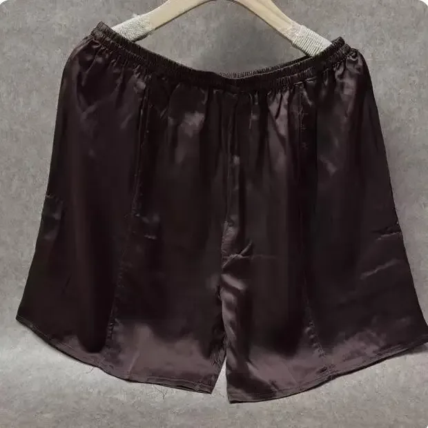 100% Mulberry Silk Men Boxer Underwear Couple Rubber Band Thin Short Home Pants Promotion Woman Can Wear — image 31