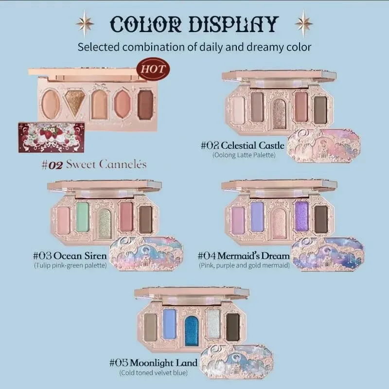 Flower Knows Makeup Full Set Moonlit Mermaid Eye Shadow Palette Matte Blush And Lipgloss Flowerknows Kit Makeup Bag for women — image 2