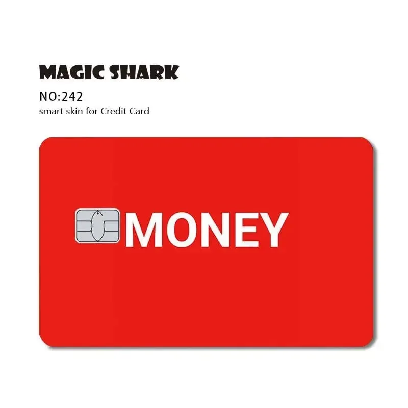매직 상어 설탕 아빠 Meme Poke Money 재미 있은 스티커 커버 피부 소형 대형 칩 신용 직불 카드 보호 — image 18