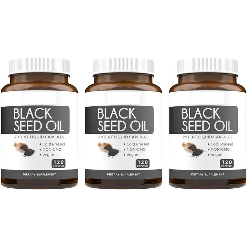 Black Seed Oil 120 Softgel Capsules with Pure Black Cumin Seed Oil 1000mg and Vitamin E - 500mg Each Skin Health Cold-Pressed — image 9