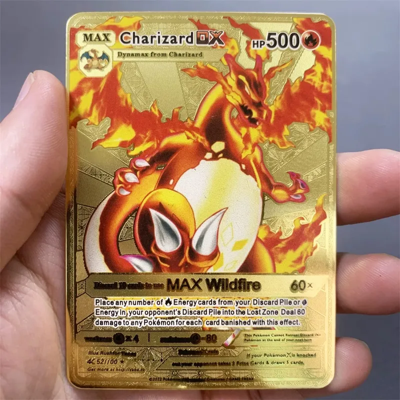 ภาษาอังกฤษโลหะการ์ด Pokemon DIY Arceus Mewtwo Charizard Pikachu เหล็กเงา Pokémon GX Vmax EX เกมคอลเลกชันเด็กการ์ดของเล่นของขวัญ — image 32