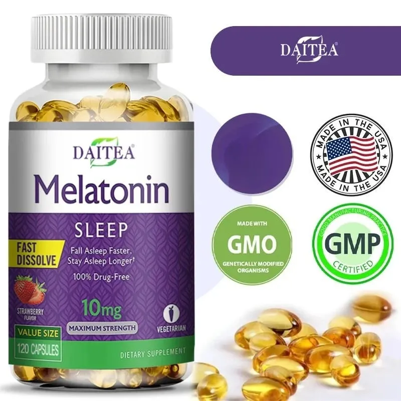 Melatonin Capsules - Sleep Aid Supplement That Helps Nourish Nerves Relieves Sleep Disorders and Improves Energy Levels — image 6