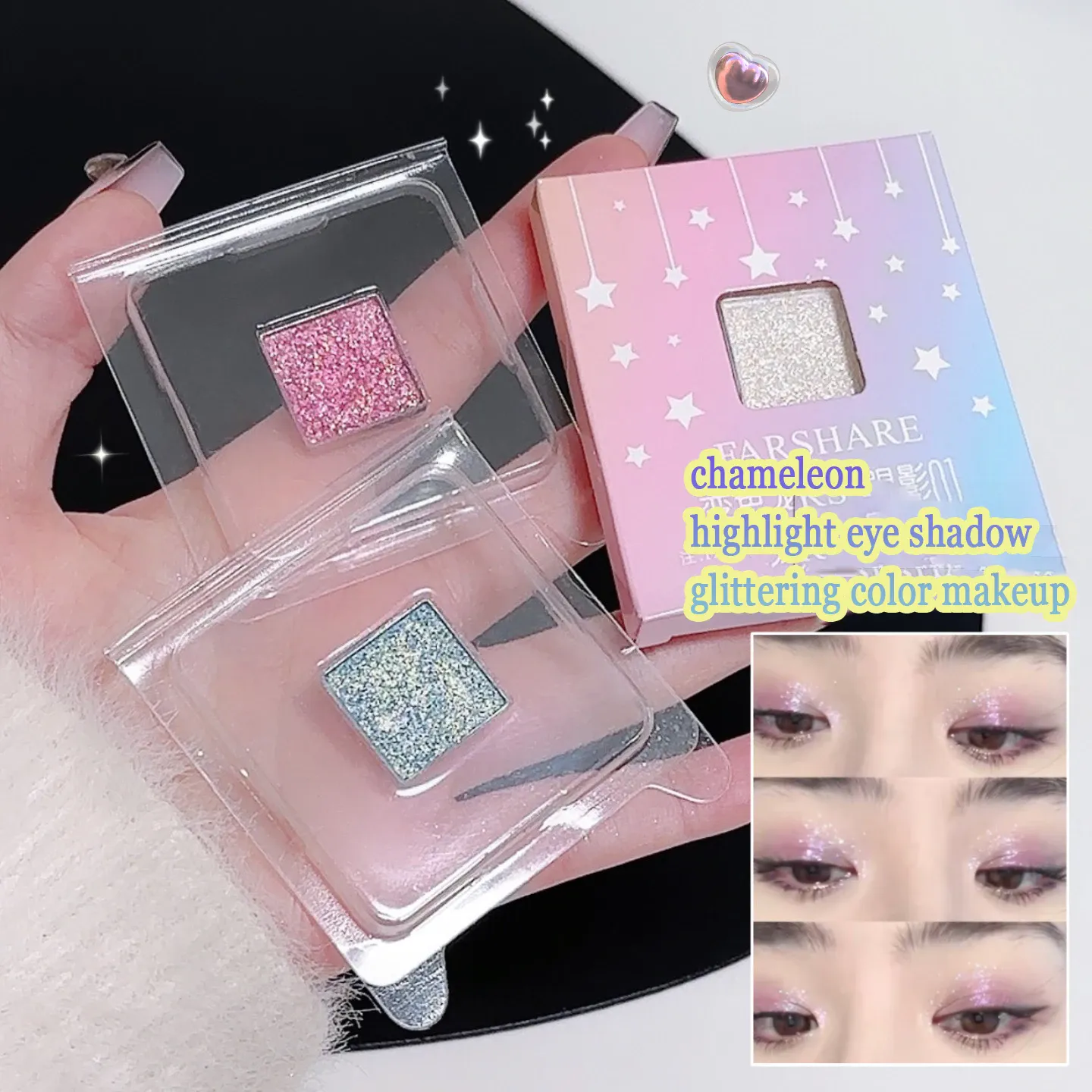 Multichrome Metallic Changing Eye Shadow Cards Waterproof Chameleon Blue Ultra-Shiny Holographic Glitter Eye Makeup Highlighter — image 4