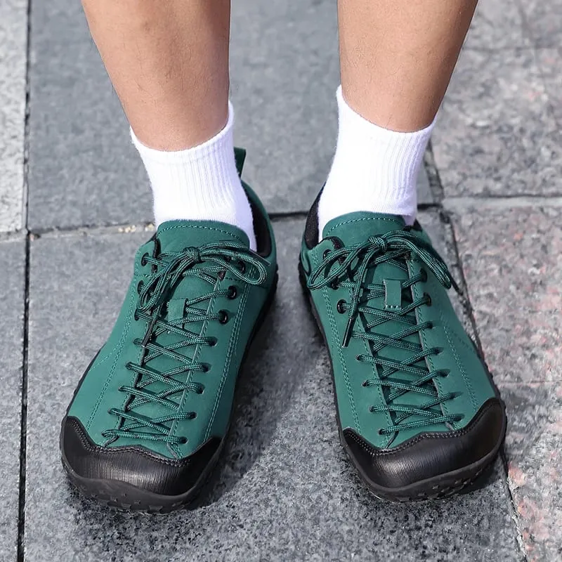 Unissex descalço sapatos de dedo largo dos homens das mulheres de couro artificial tênis minimalista zero gota ao ar livre rendas deslizamento em sapatos de caminhada — image 6