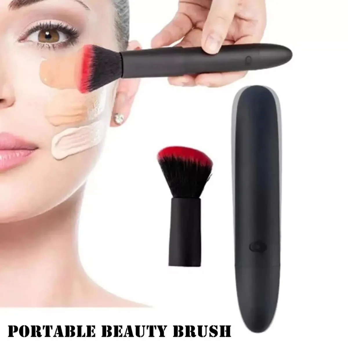 1 PC Electric Detachable Makeup Brush For Loose Powder Bristle Brush Blush Brush Soft Bristles 10 Gears Vibration Brush Tools — image 1
