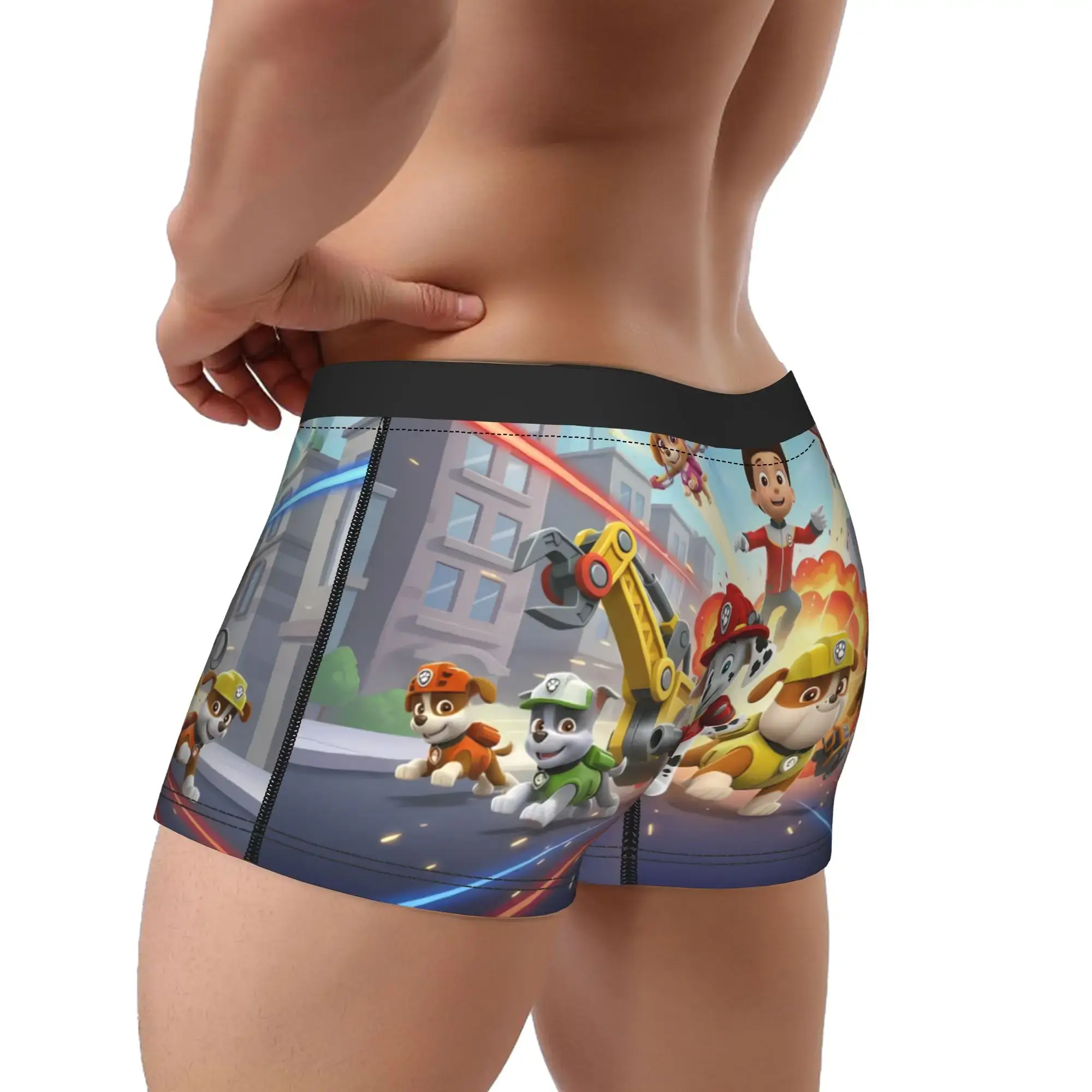 Paw Dogs Patrols Trunk Pouch Unterwäsche, hochwertiges Design, atmungsaktive Boxershorts für Herren, große Größe 2XL