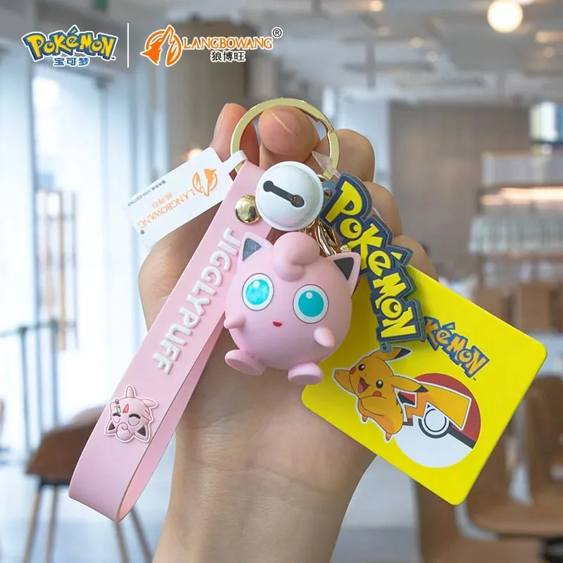 Genuine Pokemon Keychain Pikachu Gengar Sylveon Sprigatito Quaxly Fuecoco Anime Action Figure Toy Keyring Fragrance Pendant — image 12
