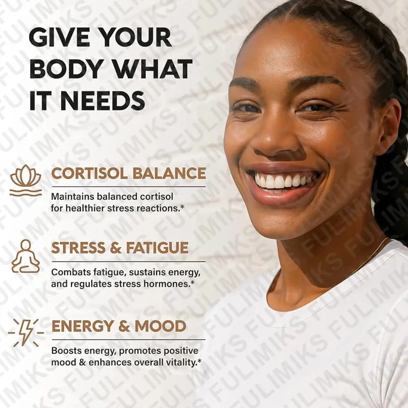 Suplemen Cortisol Holy Basil | Ashwagandha | Rhodiola | Keseimbangan Hormon Berasaskan Tumbuhan L-Theanine - Fokus Mood & Sokongan Tidur — image 4