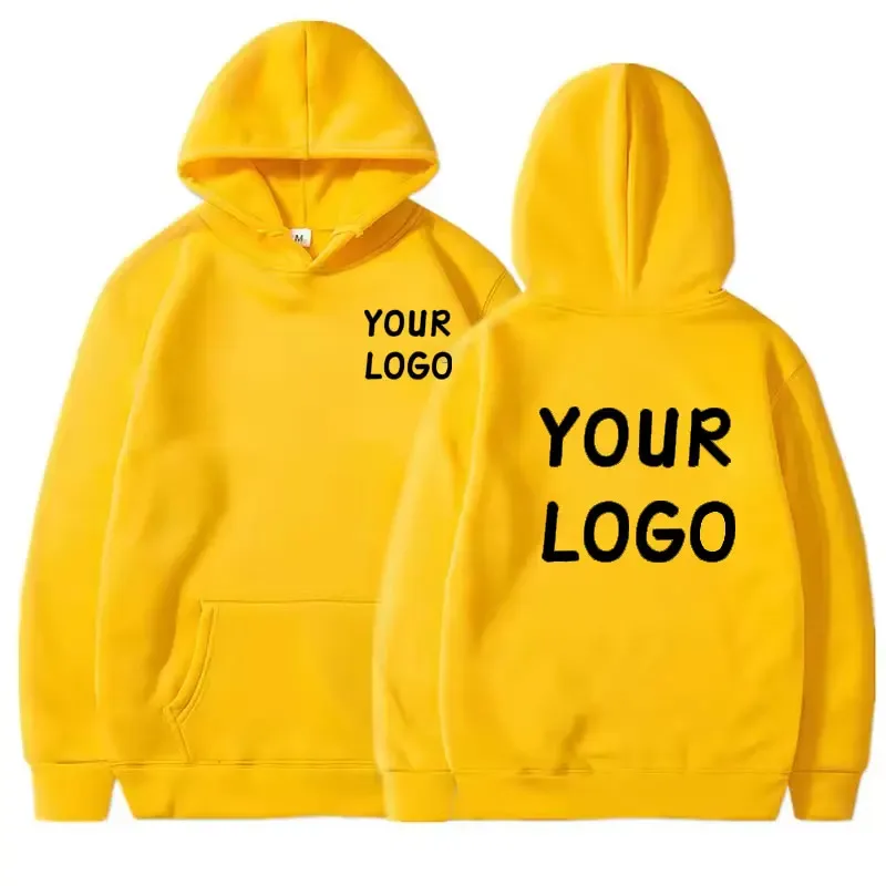 DIY Custom Your Brand LOGO Men Women Casual Hoodie Top Solid Color Pullover Street Personality Sweatshirt Custom Gifts — image 12