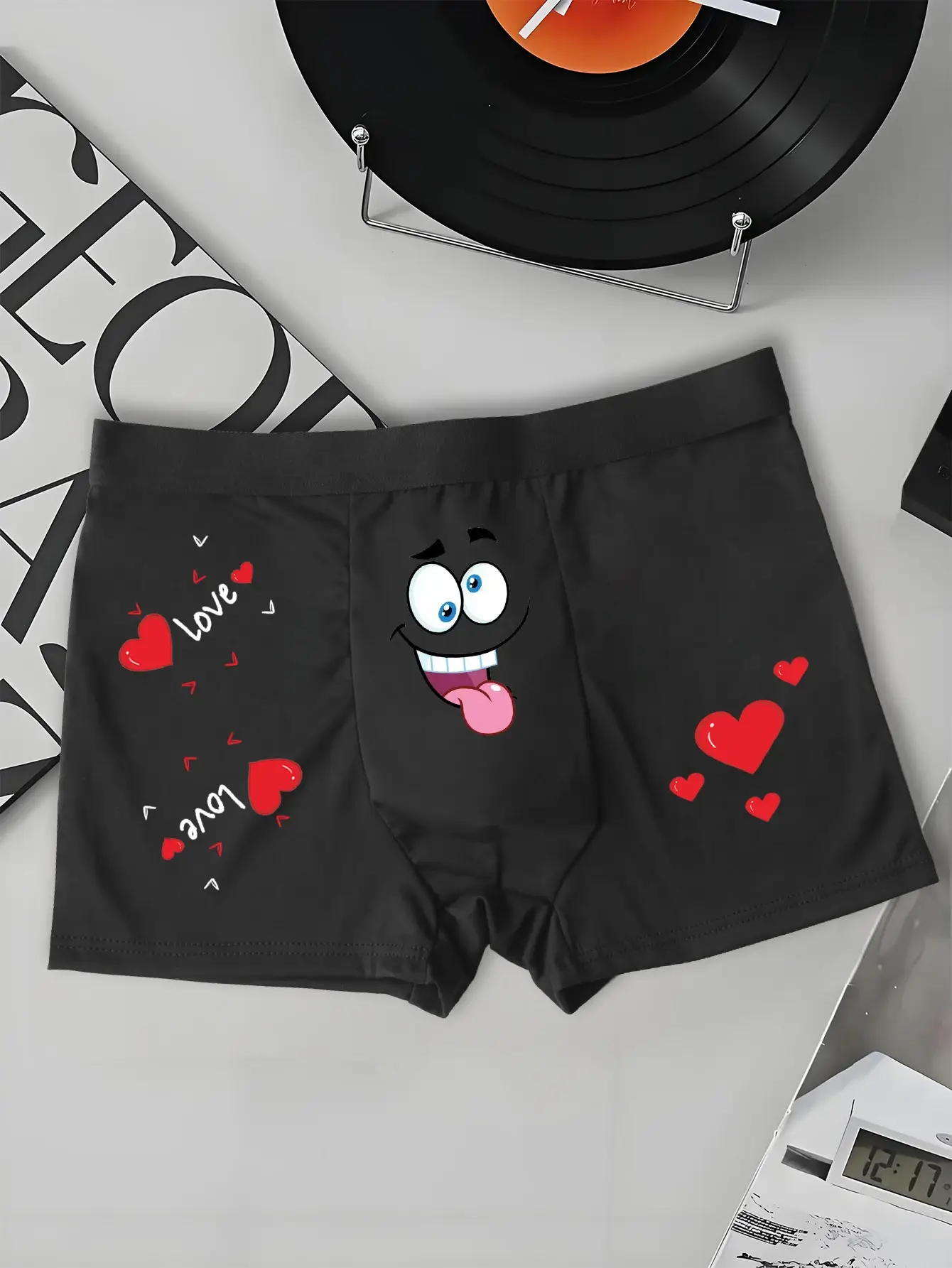 Mens Boxers with Elastic Waist, Soft Boxer Shorts with Interesting Expressions Printed, Stretch Fit Underwear for Everyday Wear — image 2