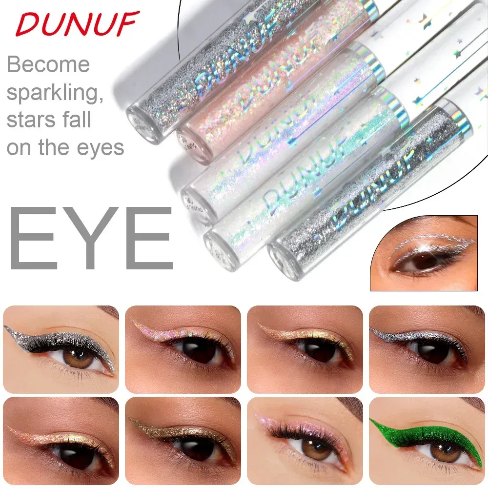 Shiny Liquid Eyeliner Pen Black Glitter Pigment Eye Liner Ultra-fine Quick-dry Waterproof Non-smudge Eyes Makeup Cosmetics