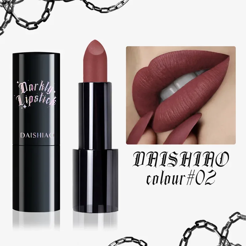 Rossetto Halloween Dark Night Rossetto opaco nero viola scuro impermeabile e di lunga durata Cosmetici per labbra — image 8