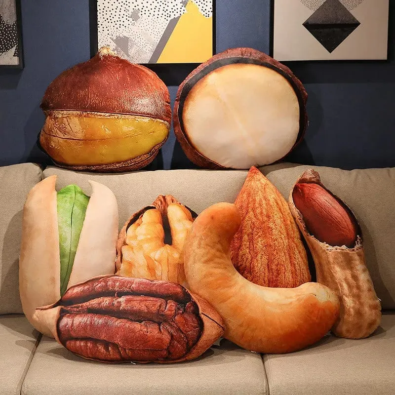 Simulational Nut Plush Pillow Creative Chestnut Plush Toy Funny Pecan Walnut Pillow Cushion Home Decor Kids Toy Birthday Gift — image 2