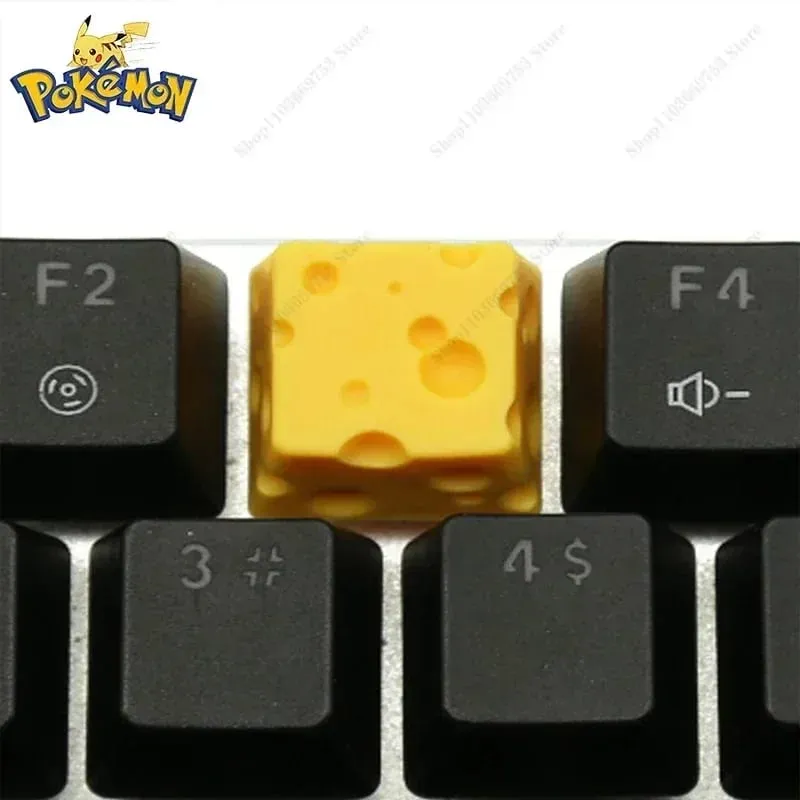 Pokemon Anime Cute Tail Keycaps Pikachu Gengar Eevee Keyboard Cap for Cross Shaft Mechanical Keyboard 3D Resin Keycaps Best Gift