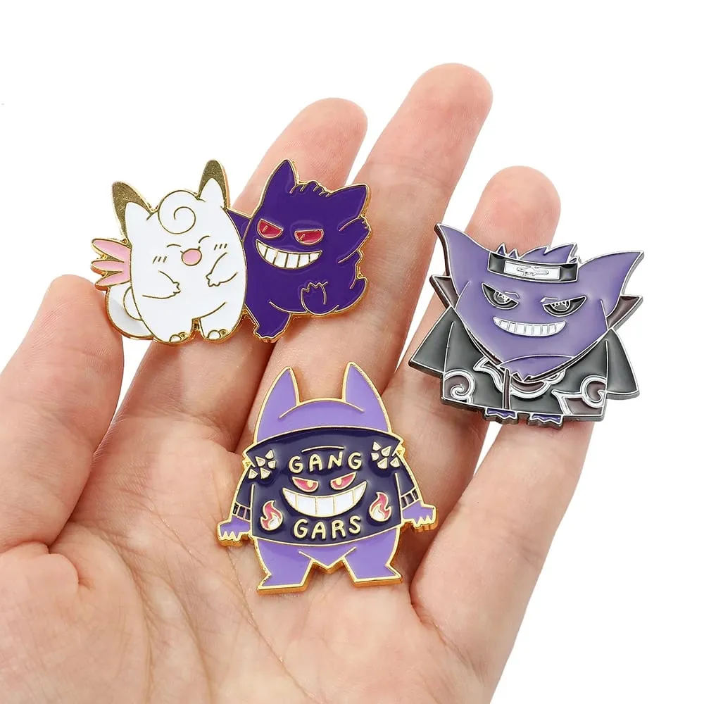 Gengar Cartoon Brooches Anime Enamel Lapel Pins for Backpack Accessories Fans Collection Brooches Jewelry Gift — image 5