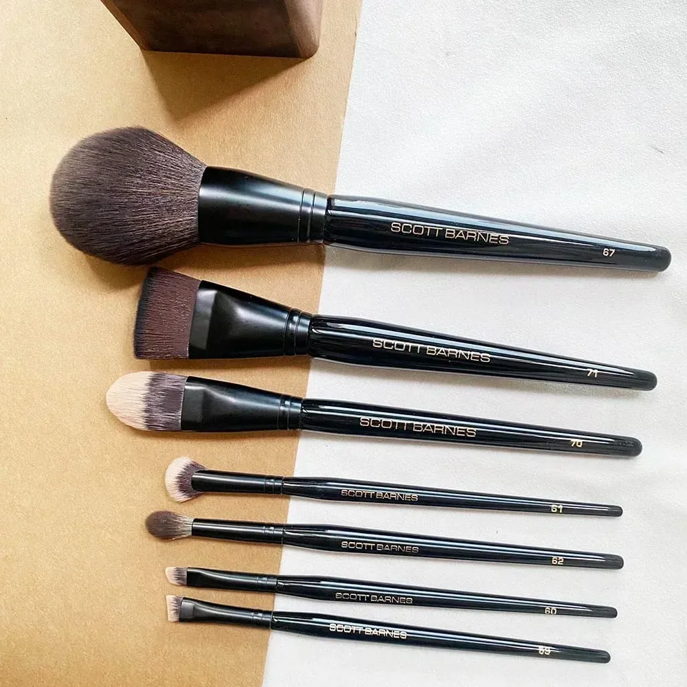 Luxury Black Makeup Brushes Set from SCOTT Super-soft Synthetic Hair Face Powder Blush Eye Shadow Blending Cosmetic Brush Tools — image 3