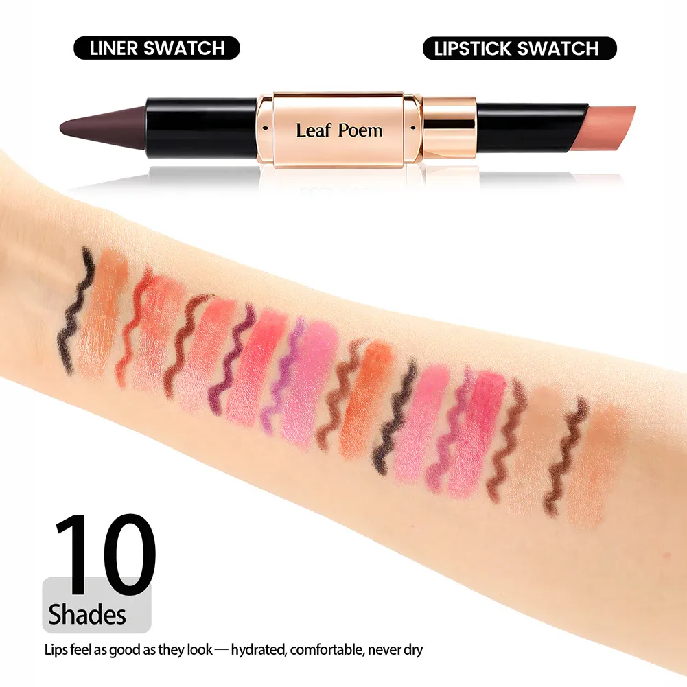 Dual‑Head Matte Lipstick Lip Liner Pen 2‑in‑1 Lip Definer & Lip Color Stick Smooth Lip Makeup for Daily Party Use — image 1