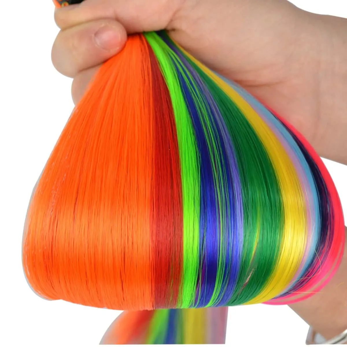 Hair Extensions Clip in 22 Inch Colored Hair Extensions Party Highlights Long Straight Synthetic Hairpieces for Women Kids Girls — image 4