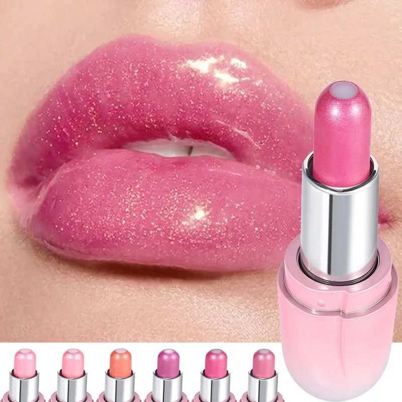 6 Colors Pearlescent Mirror Jelly Lipstick Waterproof Long Lasting Matte Velvet Shiny Sandwich Lip Stick Balm Makeup Cosmetics — image 2