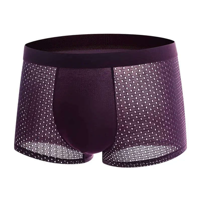 4Pcs Mesh Men's Underwear Ice Silk Cool Breathable Comfortable Fashion Sexy Men's Boxer Shorts — image 2