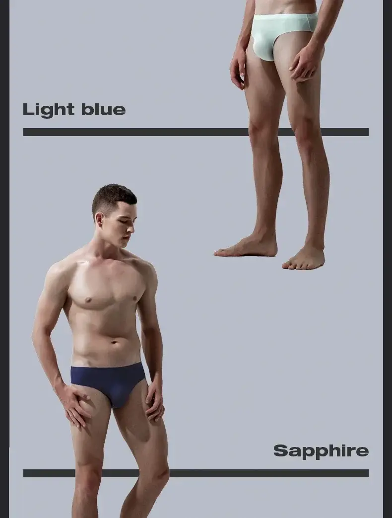 3PC Men's underwear ice silk briefs, summer breathable, quick-drying, seamless shorts, transparent ultra-thin, personalized l — image 23