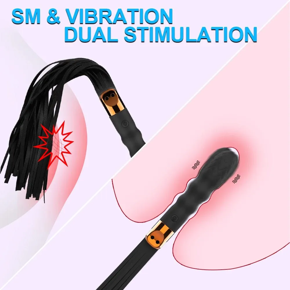 Leather Sex Whip Spanking Flogger Anal Vibrator G Spot Massage Multifunction Pleasure Wands for Fetish SM Restraint Bondage 18+ — image 2