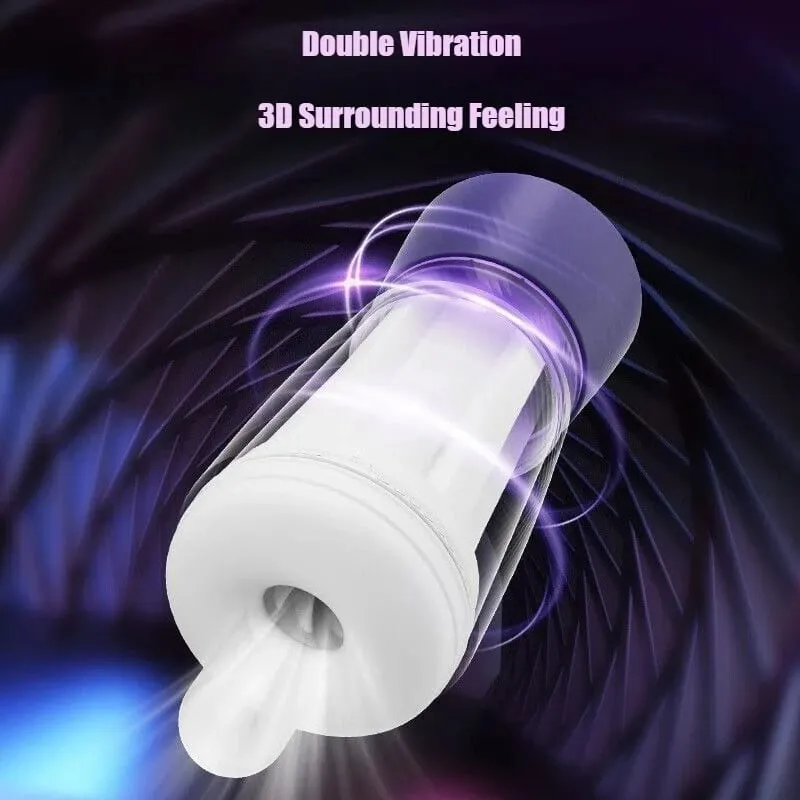 Jissbon Suge Masturbator Cup Intelligent Opvarmning 7 Hastigheder Vibrerende Ægte Pussy Stroker Stempel Blowjob Sexlegetøj til Mand — image 5