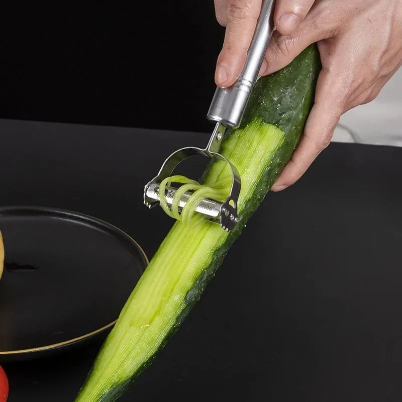 1 Pak Pengupas Baja Tahan Karat Dapur Pemotong Sayur Multifungsi Alat Buah dan Sayuran Parutan Melon Wortel Kentang