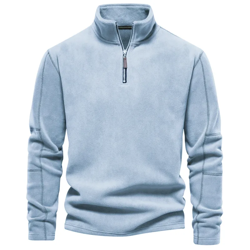 Brand Quality Thicken Warm Fleece Jacket for Men Zipper Neck Pullover Men's Sweatshirt Soft Shell Mens Jacket — image 12