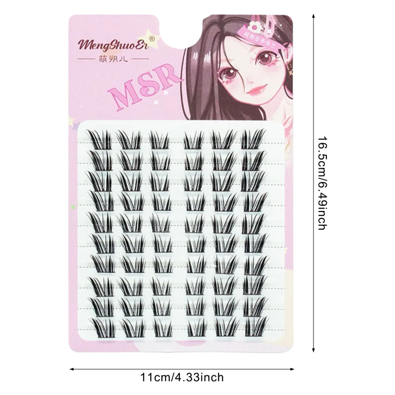 Umělé řasy C Curl Natural & Wispy Lash Wisps Samolepicí řasy Manga Perfektní pro dívky Night Out Eye Makeup Tools — image 20