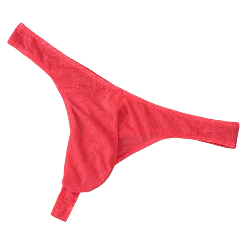 ผู้ชายลูกไม้ Jacquard G-String ชุดชั้นในสูงยืดขนาดใหญ่กระเป๋ากางเกงเซ็กซี่เกย์เร้าอารมณ์ T-back Underpants — image 2