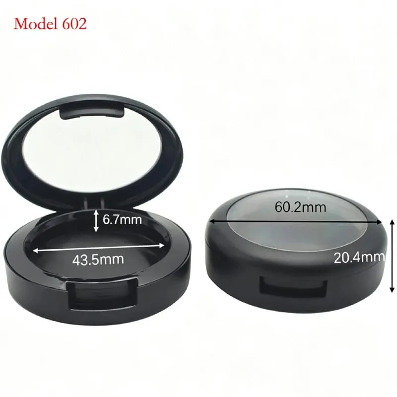 Harga Batch Untuk Warna Hitam Bentuk Bulat Plastik Kemasan Makeup Wadah Bedak Kompak Kosong Wadah Perona Pipi Bedak — image 8