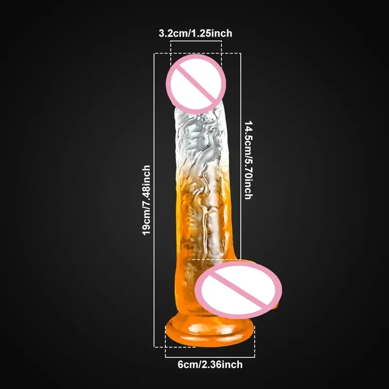 Jelly Dildo 4 Sizes Transparent Soft Realistic Penis Fake Dick Butt Plug for Woman Men Gay Sex Toys Female Vagina Anal Sex Toys — image 15