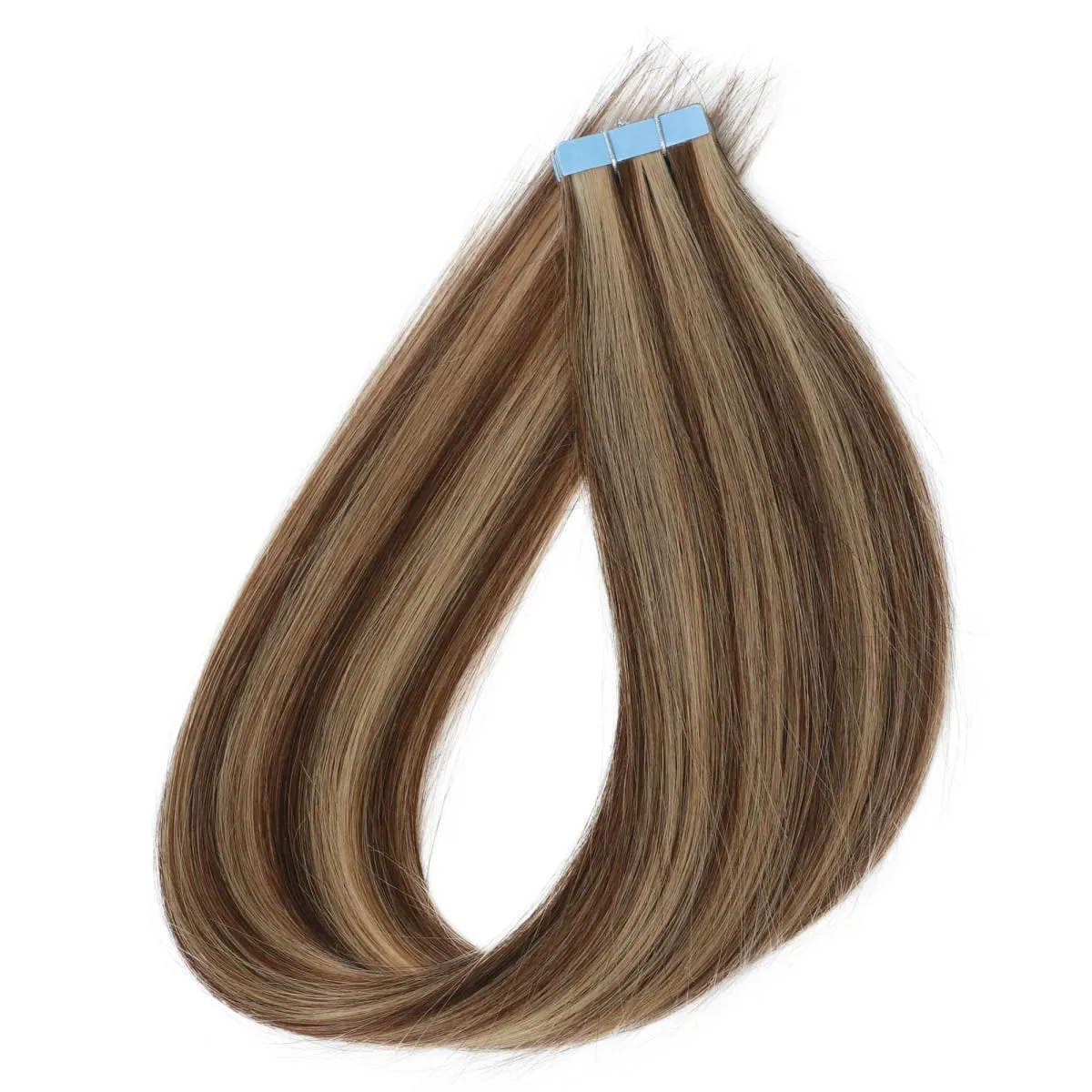 20 stk/pakke tape i menneskehårforlængelser Velegnet til kvinder med usynlig klæbende tape sømløst glat hår til volumen og længde