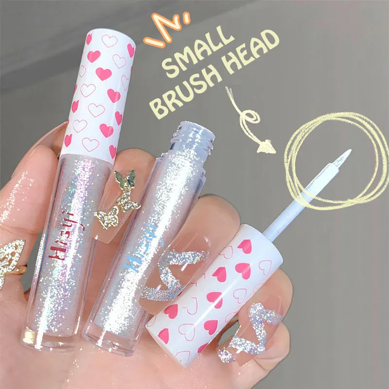Liquid Eye Shadow Highlighter Water Proof Super Shiny Lasting Flakes Monochromatic Glitter Brighten Silkworm Makeup Maquillaje — image 2