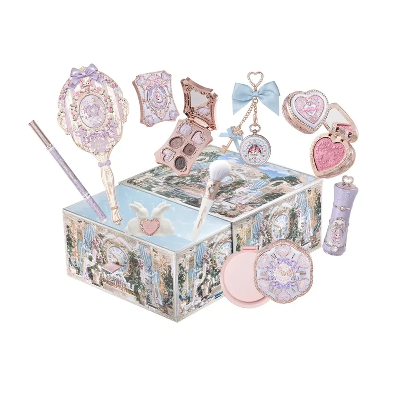 Flower Knows Bunny Garden Makeup Set - Vegan Cruelty-Free Cosmetics Box with Blush Eyeshadow Lip Gloss High-Quality Gift Set