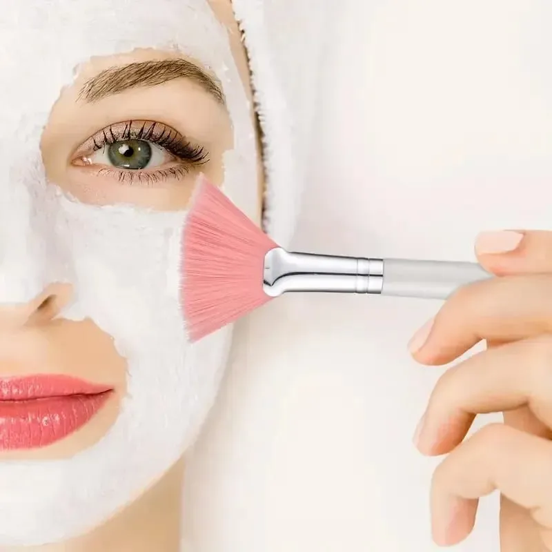 3/6/12pcs Fan Brush Facial Mask Brushes Multi Use Soft Fan Face Makeup Brush Acid Applicator for Women Girls Cleansing Tools