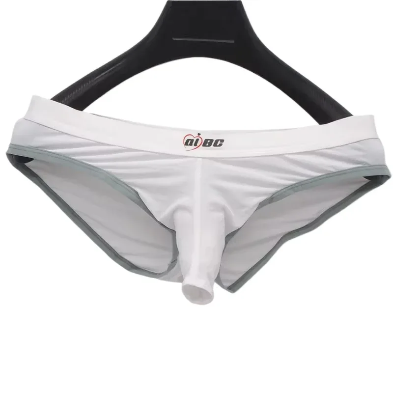 Men's Erotic Briefs Elephant Nose Open Sheath Bikini Gay Sexy Thin Ice Silk Penis Bulge Separate Elastic Quick Dry Sports Tangas — image 26