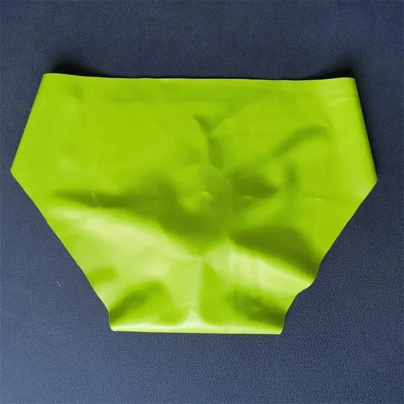 Men's Sexy Latex Underpants Seamless Sheath Briefs See-Through Sissy Couple Low Waist Panties Erotic Rubber Tight Safety Panties — image 10