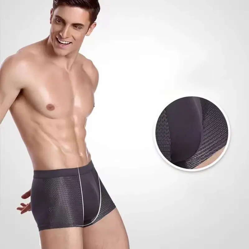 4pcs Men Boxershorts Lce Silk Mesh Men's Underwear Panties Solid Sexy Comfortabler Summer Breathable Lntimate Underpants — image 8